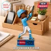 Ronald Acuña Jr. baseball bobblehead wearing a light blue uniform with a home run counter base on a wooden desk organizer.!
