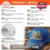 Blue distressed baseball cap featuring an autism awareness puzzle piece design, rainbow hands, and adjustable fabric strap.!