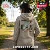 Beabadoobee Pylon graphic hoodie in beige featuring collage artwork with red string connecting photos and text.!
