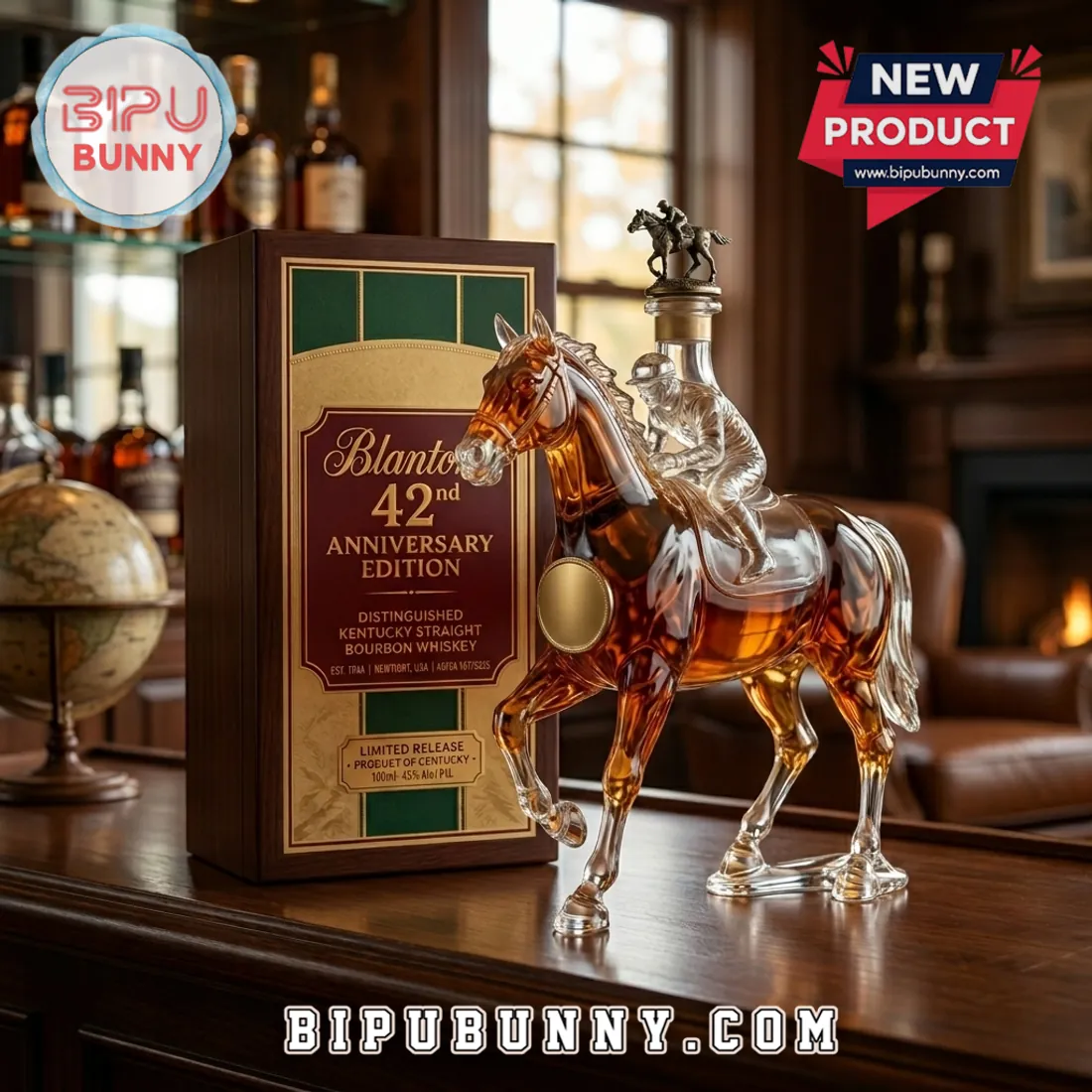 Blanton’s 42nd Anniversary Edition Racehorse Jockey Glass Whiskey Decanter Blanton’s 42nd Anniversary Edition Racehorse Jockey Glass Whiskey Decanter