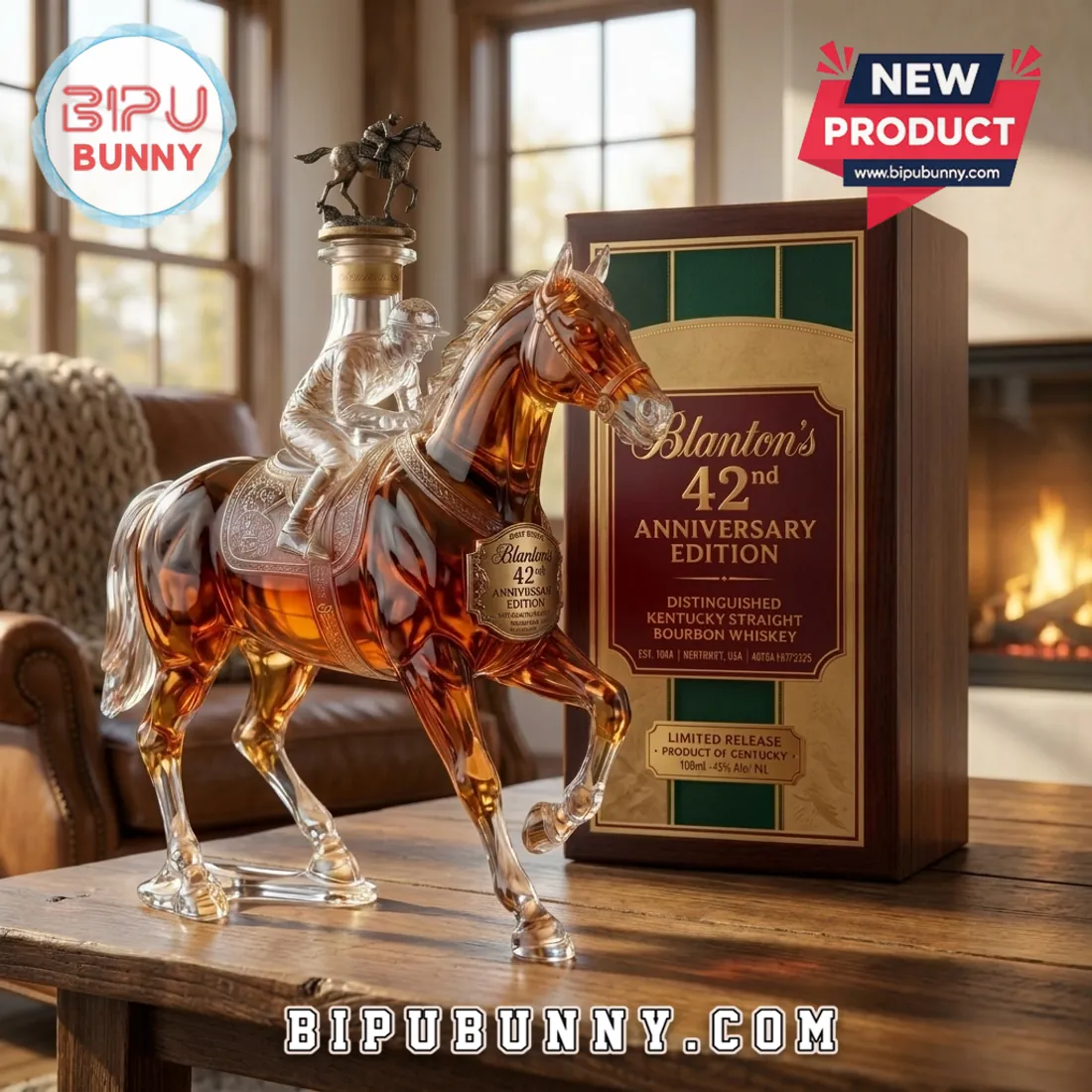 Blanton’s 42nd Anniversary Edition Racehorse Jockey Glass Whiskey Decanter Blanton’s 42nd Anniversary Edition Racehorse Jockey Glass Whiskey Decanter