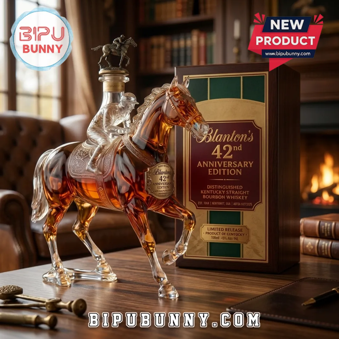 Blanton’s 42nd Anniversary Edition Racehorse Jockey Glass Whiskey Decanter Blanton’s 42nd Anniversary Edition Racehorse Jockey Glass Whiskey Decanter