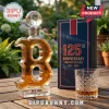 Boston Red Sox 125th anniversary glass decanter shaped like a B with a baseball topper and matching crystal tumbler.!