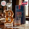 Boston Red Sox B-shaped glass whiskey decanter with baseball stopper, crystal rocks glass, and 125th anniversary gift box.!