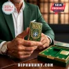 Gold-trimmed Zippo lighter with green Brazil CBF crest and text in a matching green velvet collector presentation box.!