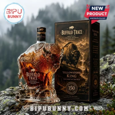 Buffalo Trace Sculpted Buffalo Glass Whiskey Decanter