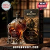 Buffalo Trace glass decanter shaped like a bison next to a Yellowstone King Kentucky Straight Bourbon Whiskey box.!