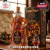 Captain Morgan Pirates of the Caribbean 20th anniversary amber glass rum bottle and glass with ornate pirate figure base.!