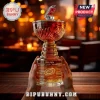 Crystal glass trophy decanter with Carolina Hurricanes logo, 2025-2026 Stanley Cup Champions text, and amber liquid interior.!