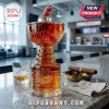 Carolina Hurricanes themed glass whiskey decanter shaped like the Stanley Cup with 2025-2026 championship text.!