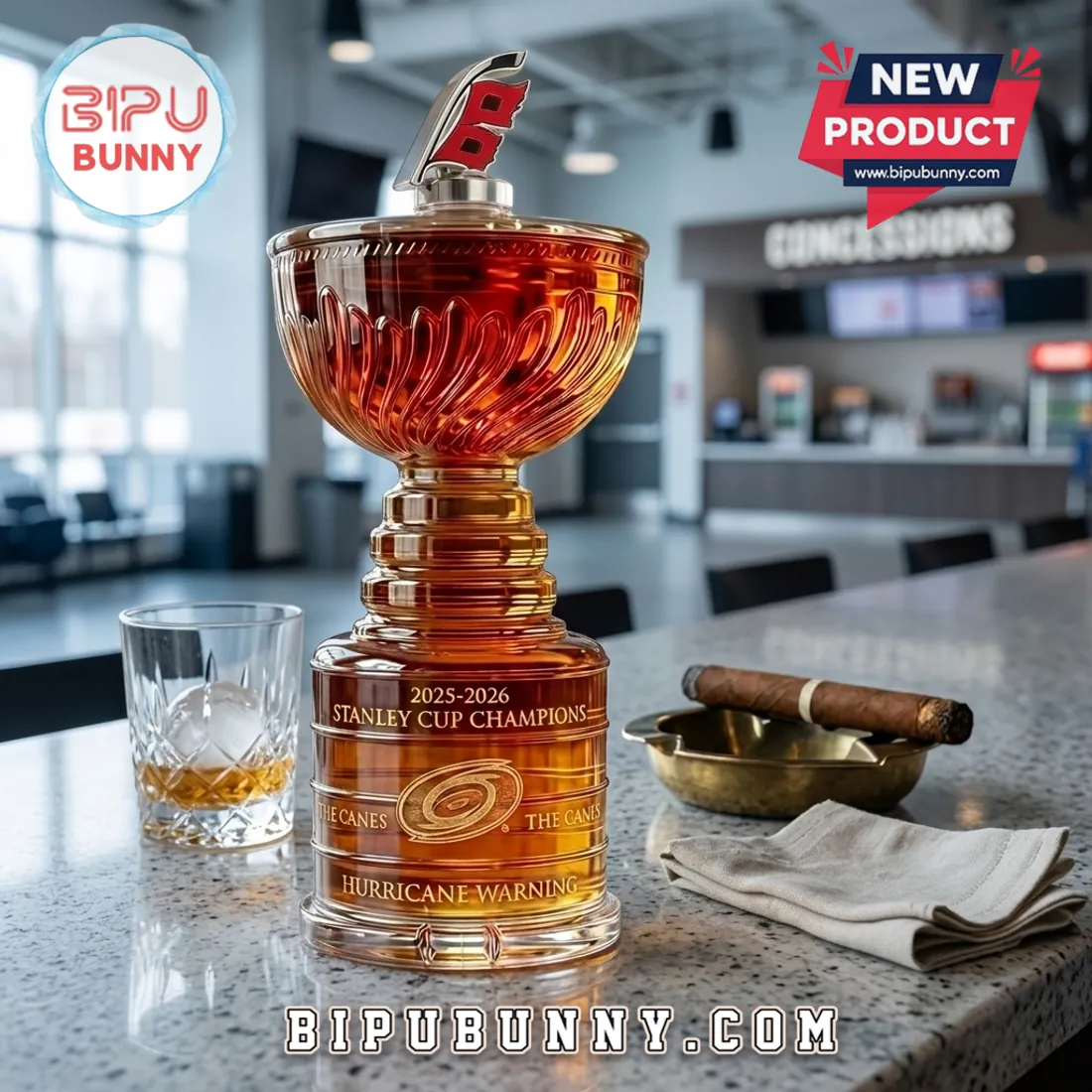 Carolina Hurricanes 2025-2026 Stanley Cup Champions Whiskey Decanter Carolina Hurricanes 2025-2026 Stanley Cup Champions Whiskey Decanter