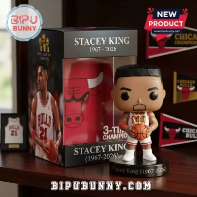 Chicago Bulls Stacey King 1967-2026 Three-Time Champion Gold Vinyl Figure