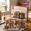 Chick-fil-A 80th anniversary building block set with miniature restaurant, cow figurine, and red and white retail box.!