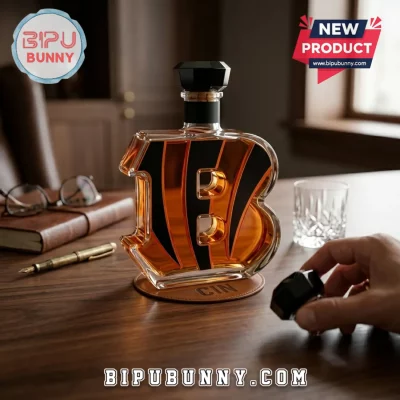 Cincinnati Bengals Glass B Logo Whiskey Decanter