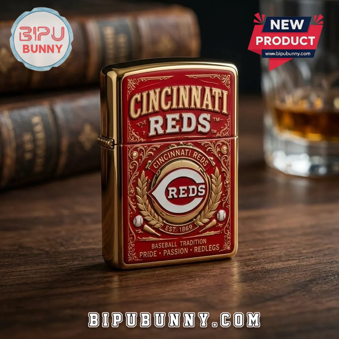 Cincinnati Reds Zippo Premium Engraved Lighter Case Cincinnati Reds Zippo Premium Engraved Lighter Case