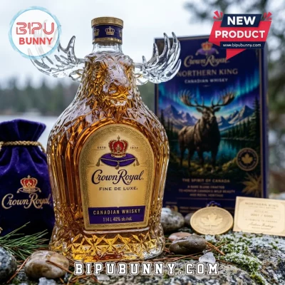 Crown Royal Northern King Sculpted Moose Glass Whiskey Decanter