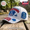 White Crystal Palace FC distressed baseball cap with red and blue embroidery, Champions text, and UEFA Conference League patch.!