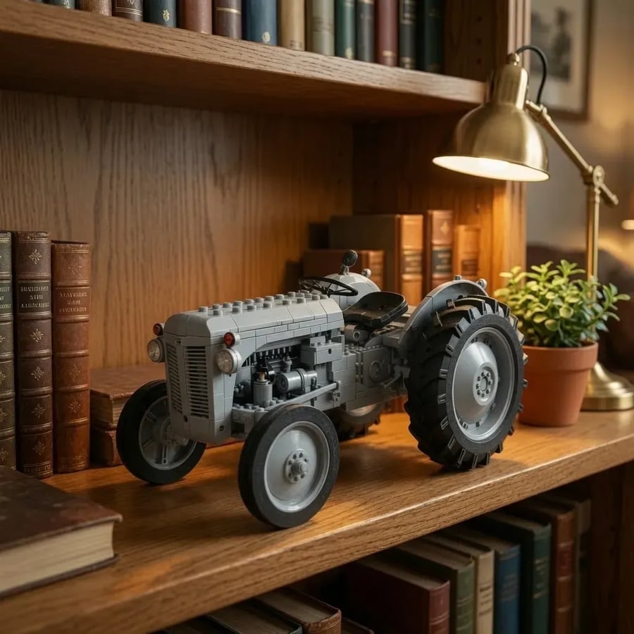 Classic 1948 Grey Farm Tractor Building Block Set – Vintage Field Edition Classic 1948 Grey Farm Tractor Building Block Set – Vintage Field Edition