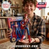 David Bowie Aladdin Sane action figure in blue and red lightning bolt suit holding a red electric guitar in retail box.!