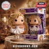 Baby Houseman Funko Pop figure from Dirty Dancing wearing a white dress, standing on a wooden base beside its display box.!