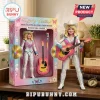 Dolly Parton Rhinestone Cowgirl action figure with pink acoustic guitar, microphone, and branded collector display box.!