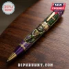 Donatello Teenage Mutant Ninja Turtles metal pen with purple and green shell pattern, gold accents, and a bo staff design.!