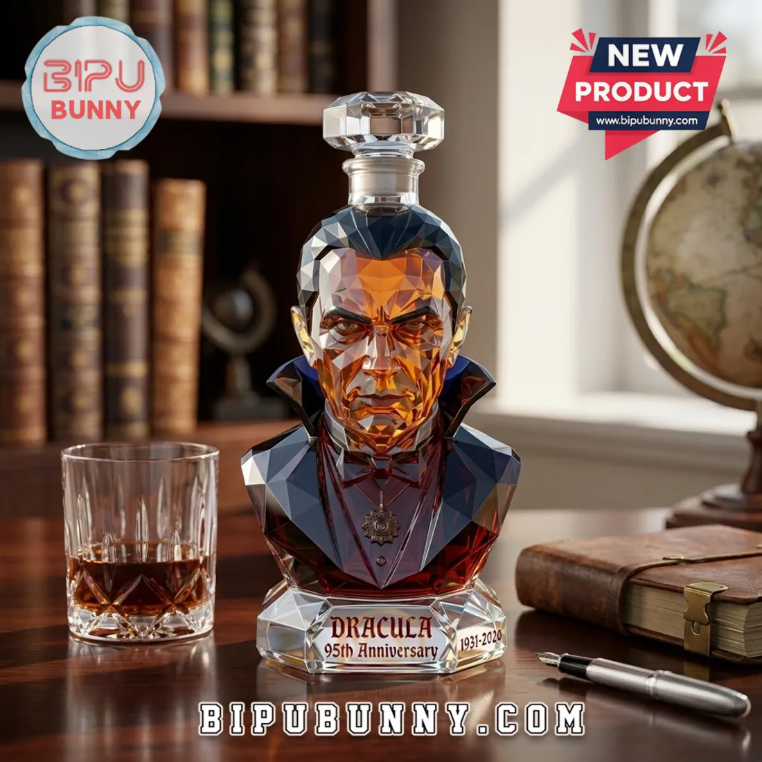 Dracula 95th Anniversary Edition Sculpted Crystal Glass Whiskey Decanter Dracula 95th Anniversary Edition Sculpted Crystal Glass Whiskey Decanter