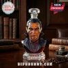 Dracula bust decanter featuring faceted amber and black glass with a crystal stopper and inscribed 95th Anniversary label.!