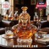 Amber crystal decanter shaped like a fierce gorilla bust with a diamond-cut stopper, inscribed with 1986-2026 40th anniversary.!