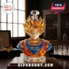 Dragon Ball Z Goku faceted crystal whiskey decanter with 1986-2026 40th anniversary etching on a wooden display base.!