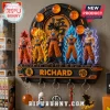 Dragon Ball Z key holder wall display with five Goku figures, lit Dragon Balls, and a custom name plaque reading Richard.!