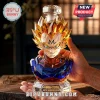 Majin Vegeta crystal whiskey decanter with gold-tinted hair and blue armor, featuring 40th Anniversary text on the base.!