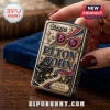 Zippo lighter featuring embossed Elton John logo, piano, and star-patterned sunglasses in gold, blue, and pink metal.!