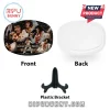 Oval Elvis Presley Aloha From Hawaii ceramic display plate with black plastic stand against a white background.!