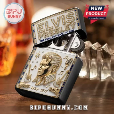 Elvis Presley Gold Embossed Zippo Lighter Case