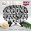 Oval ceramic decorative plate featuring a repeating black and white Jailhouse Rock Elvis Presley film strip design.!