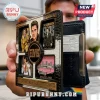Elvis Presley themed bi-fold wallet featuring metal pins of Elvis, Pink Cadillac, and the text The King of Rock and Roll.!