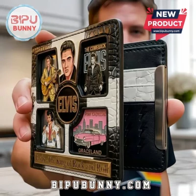 Elvis Presley King of Rock and Roll Collectible Leather Wallet