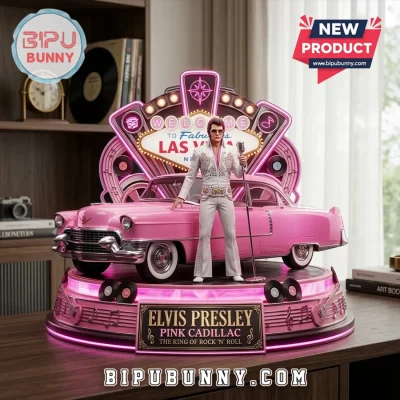 Elvis Presley Pink Cadillac King of Rock Acrylic Light Box
