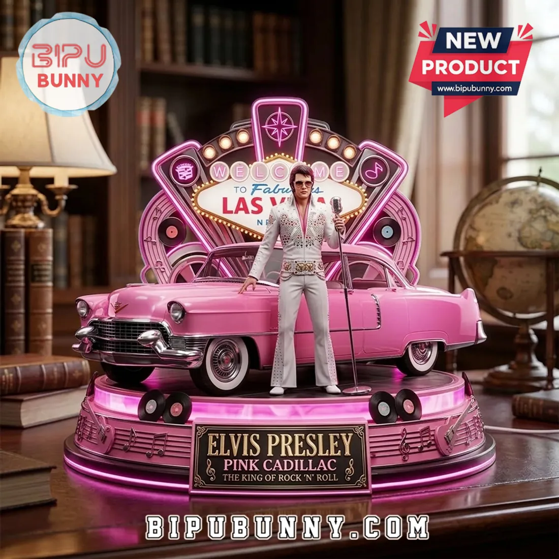 Elvis Presley Pink Cadillac King of Rock Acrylic Light Box Elvis Presley Pink Cadillac King of Rock Acrylic Light Box