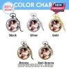 Five round Elvis Presley pocket watches in black, silver, gold, bronze, and red-bronze metal finishes with chain links.!