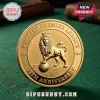 Gold commemorative coin featuring an English Premier League lion emblem, 1992-2027 dates, and 35th Anniversary text.!