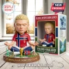 Erling Haaland vinyl figure in Norway kit meditating on a 2026 World Cup base with miniature landmarks and trophy model.!