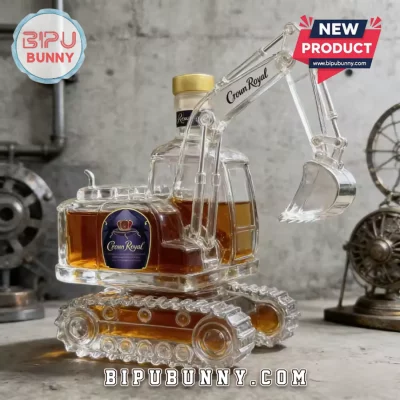 Excavator Construction Digger Glass Barware Whiskey Decanter