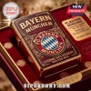 FC Bayern München collectible metal lighter in red and gold finish with team crest, housed in a velvet display case.!