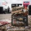 Ixo die-cast IndyCar model of Felix Rosenqvist 2026 Indianapolis 500 champion in tan and black packaging on gravel.!