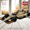 Diecast IndyCar model number 60 in tan with Morgan Wallen Radio and SiriusXM branding on a white wooden surface.!