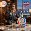 2026 World Cup commemorative soccer ball whiskey decanter with crystal stopper on a marble table.!