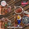 Metal keychains featuring FIFA World Cup 2026 mascot, soccer trophy, and country-specific shields for Canada, USA, and Mexico.!