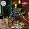 Faceted crystal alligator decanter wearing a blue jersey marked 1906-2026, 120th anniversary and Only Gators get out alive.!